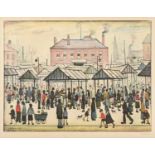 After Laurence Stephen Lowry RBA, RA (1887-1976)"Market Scene in a Northern Town"Signed in pencil, a