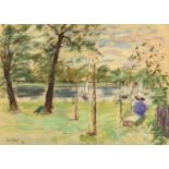 Paul Maze (1887-1979) French"Regents Park"Signed and dated 1959, pastel, 53.5cm by 74.5cm