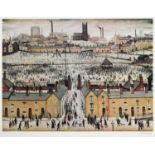 After Laurence Stephen Lowry RBA, RA (1887-1976) "Britain at Play" Signed, with the blindstamp for