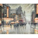 Steven Scholes (b.1952)"Oxford Street, Manchester, 1962"Signed, inscribed verso, oil on canvas, 39.