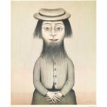 After Laurence Stephen Lowry RBA, RA (1887-1976)"Woman with Beard"Signed, with the blindstamp for