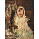 Helen M Hindley (exh.1901-15)"Ready For The Party"Signed and dated 1909, inscribed verso, oil on