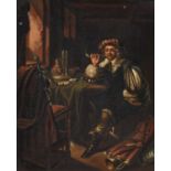 Manner of Franz van Mieris (1635-1681) DutchGentlemen seated in an interior smoking a clay