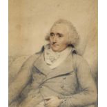 Attributed to William Evans (19th century)A portrait of a gentlemen half-length seated wearing a