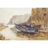 James William Booth R.Cam.A (1867-1953)"Staithes, Yorkshire"Signed, pencil and watercolour, 24cm
