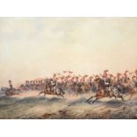 Orlando Norrie (1832-1901)"The 12th Prince of Wales's Royal Lancers"Signed, watercolour, 31cm by