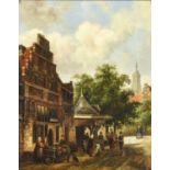 Louis Dommerson (20th century) Dutch Dutch Street SceneSigned, oil on board, 48cm by 38cm