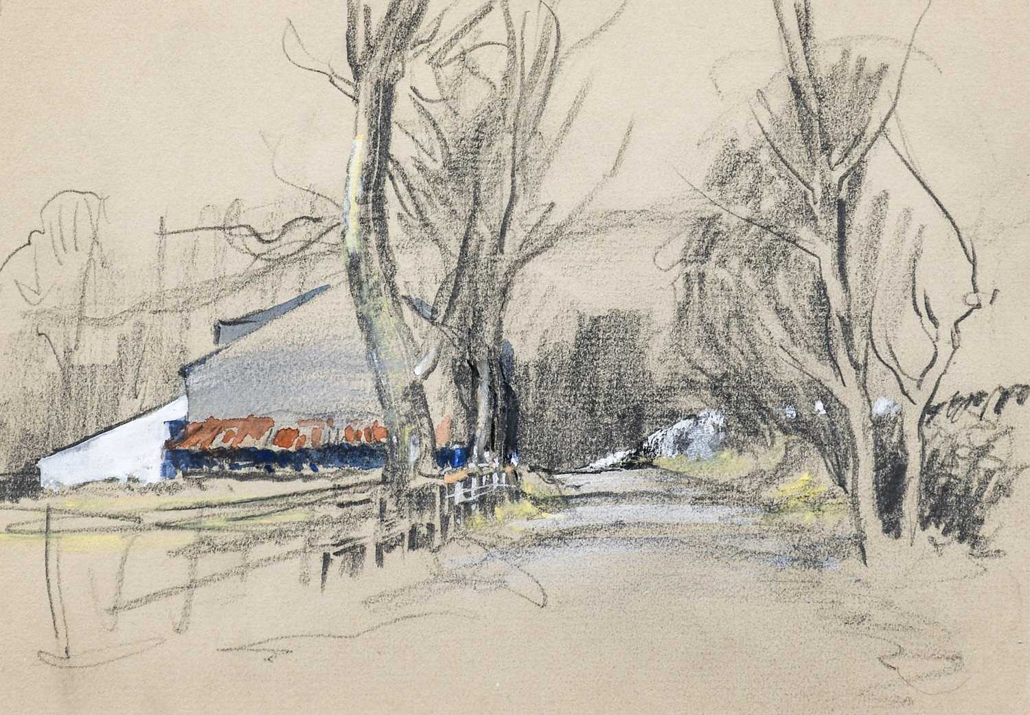 Brian Irving (1931-2013)Arriving at Dales village, last vestiges of snowPencil and watercolour - Image 5 of 6