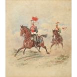 Richard Simkin (1840-1927)"The 12th Prince of Wales Lancers"Signed, watercolour heightened with