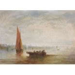 Circle of Clarkson Frederick Stanfield (1793-1867)"Early morning on the Thames" Shipping in a