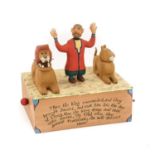 Susan (Sue) R Evans (1950-): Daniel & the Lions, painted wood and ply, automata, signed Susan R