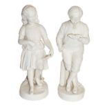 A Pair of 19th Century Copeland Parian Figures Titled 'Young England' and 'Young England's