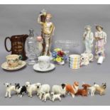 A Collection of Assorted Ceramics, etc, including Beswick Dogs, Emma Bridgewater, Poole, Mason's,