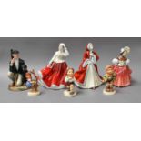 A Collection of Royal Doulton Figures, including Coppeliahn 2115, sweetdreams HN2380, the Gamekeeper