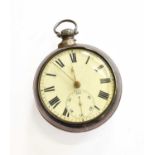 A Silver Verge Pair Cased Pocket Watch