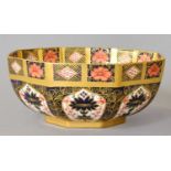 A Royal Crown Derby Imari Octagonal Bowl, patterned 1128, 19.5cm wideIn good condition.