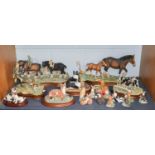 BFA Horse Models, together with Sportsman and spaniel 'Long Day Ahead' membership figurines, etc (