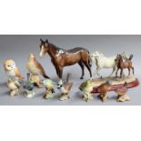 Border Fine Arts 'Arab Mare and Foal', model No. A0186 by Anne Wall; together with a Beswick horse