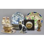 A Quantity of Mainly English Pottery and Porcelain, 18th century and later, to include Delft plates,