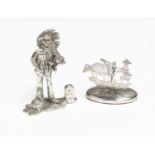 Chimney Sweep Silver Menu Holder, together with a Chinese example (2)
