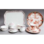 A Royal Crown Derby Imari Trio and Matching Cake Stand; together with a Continental floral printed