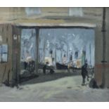 British School (20th Century)Dockyard sceneOil on board, together with Andrew Neilson (1920-