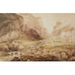 Attributed to William Sawrey Gilpin (1762-1843) Mountainous LandscapePencil and watercolour, 29.