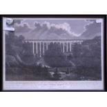 After George Yates of Oswestry ''Pont y Cyssyllte, Aqueduct'' Engraving, 30.5cm by 42cm, together