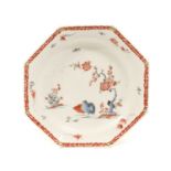 A Bow Porcelain Plate, circa 1755, of octagonal form, painted in kakiemon style with the Quail