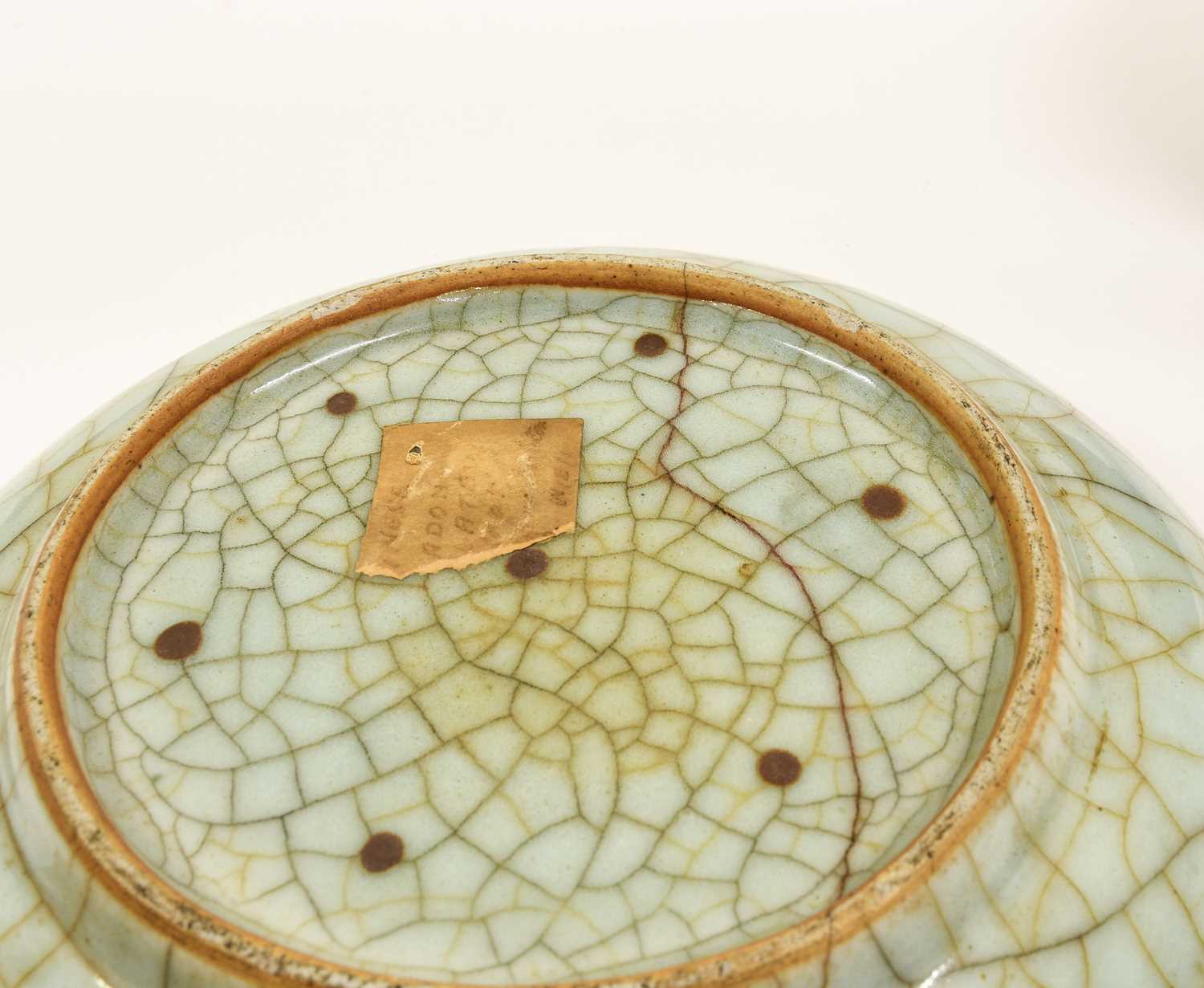 A Guan-Type Celadon-Glazed Saucer Dish, in Song style, with allover two colour crackle22cm diameterA - Image 2 of 9