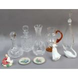 Assorted Glass and Ceramics, comprising a Stuart crystal cut glass vase (boxed), a decanter and