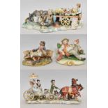 Four Large Capodimonte Figure Groups