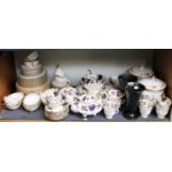 An Early 19th Century English Porcelain Teaset, in the Ridgway style; together with a Royal Crown