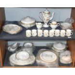 A Wedgwood 'Oberon' Pattern Dinner Service, eight-place setting for dinner and coffee including a