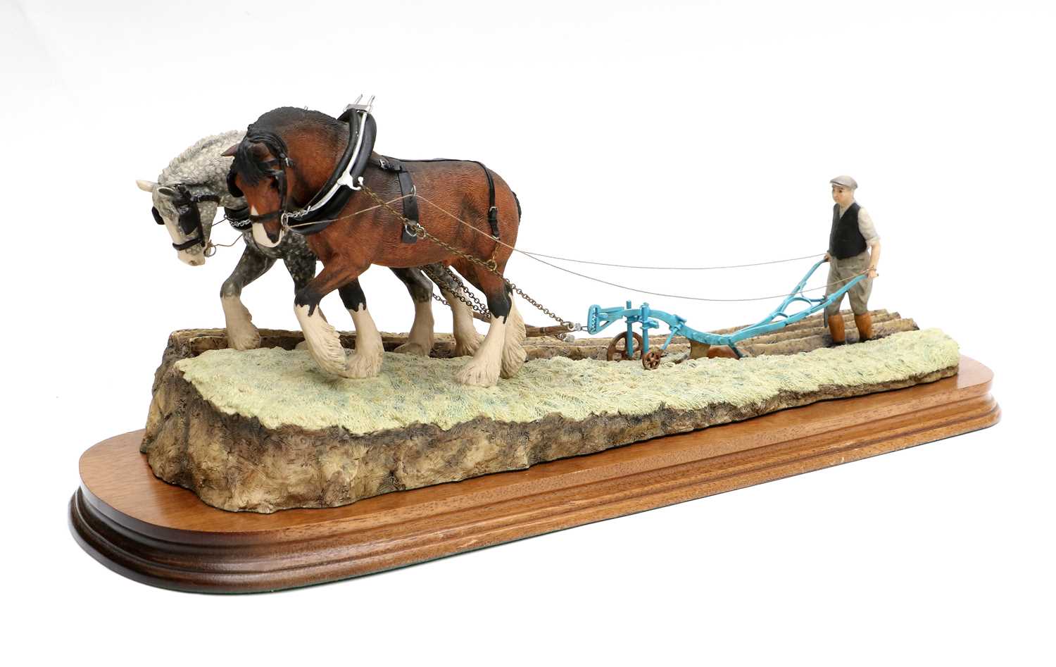 Border Fine Arts 'Stout Hearts' (Ploughing Scene), model No. JH34 by Ray Ayres; together with 'The - Image 2 of 4