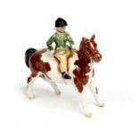 Beswick Girl on Pony, model No. 1499, skewbald gloss