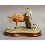 Border Fine Arts 'Putting The World To Rights' (Farmer, Bull and Dog), model No. B0890 by Ray Ayres,