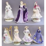 A Group of Seven Royal Worcester Ladies, including: Georgia Southern Belle, Masked Ball, The