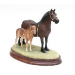 Border Fine Arts 'Welsh Cob Mare and Foal' (Style Two), model No. B0906 by Anne Wall, limited