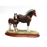 Border Fine Arts 'Champion Mare and Foal' (Shire Mare and Foal, Standard Edition), model No.