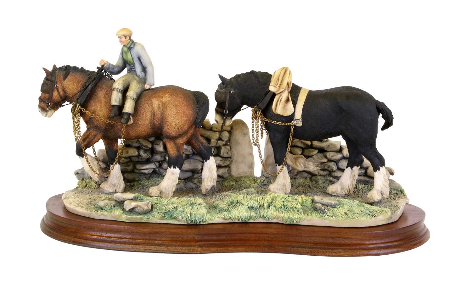 Border Fine Arts 'Coming Home' (Heavy Horses), model No. JH9A, on wood base; 'Connemara Pony', model - Image 2 of 6