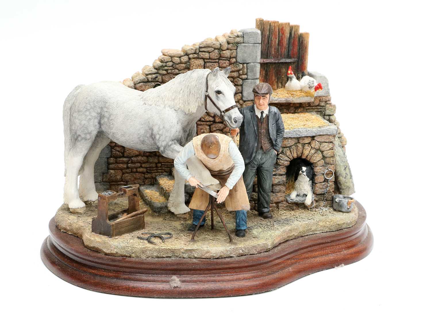 Border Fine Arts 'Finishing Off' (Horse and Blacksmith), model No. B0947 by Hans Kendrick, limited