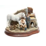 Border Fine Arts 'Finishing Off' (Horse and Blacksmith), model No. B0947 by Hans Kendrick, limited