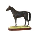 Border Fine Arts 'Thoroughbred Stallion' (Standing, Style Two), model No. B0241A by Anne Wall,