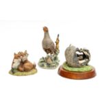 Border Fine Arts 'Partridge' (Style Two), model No. 033 by Ray Ayres; together with 'Foxes', model