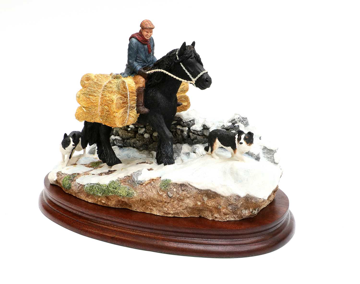 Border Fine Arts 'Carrying Burdens' (Pony, Rider and Border Collie), model No. B0892 by Hans