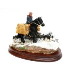 Border Fine Arts 'Carrying Burdens' (Pony, Rider and Border Collie), model No. B0892 by Hans