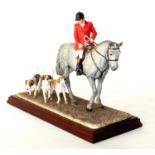 Border Fine Arts 'Hounds Away' (Huntsman, Horse and Hounds), model No. B1070A by Anne Wall,