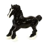 Beswick Cantering Shire, model No. 975, BCC96, limited of 735, black gloss, with box