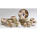 A Royal Crown Derby Porcelain Part Tea Set, together with a set of six similar coffee cups and